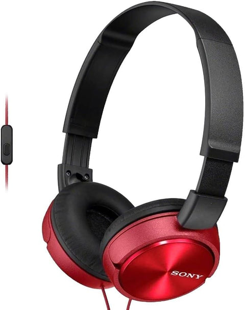 Sony MDR-ZX310AP Foldable Headphones, Mic and Control - Metallic Red | Damaged Packaging