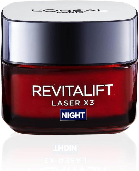 L'Oreal Paris Revitalift Laser Face Moisturiser, X3 Triple Action Anti-Ageing Night Cream - 50ml