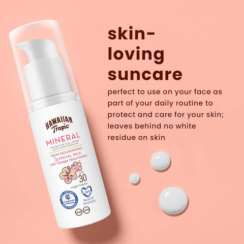 HAWAIIAN TROPIC - Mineral Facial Milk SPF 30 | 50 ml | Sunscreen for Face