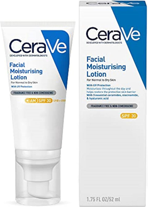 Cerave Am Facial Moisturising Lotion, CeraVe AM Facial Moisturising Lotion SPF30 normal to Dry Skin - 52ml