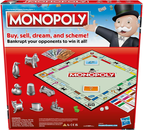 Monopoly Board Game, Family Time Games for Adults and Children, 2 to 6 Players