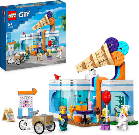 LEGO 60363 City Ice-Cream Shop with Cart Bike and 3 Minifigures
