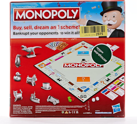 Monopoly Board Game, Family Time Games for Adults and Children, 2 to 6 Players