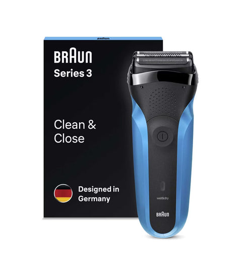 Braun Series 3 Electric Shaver Wet & Dry Razor For Men - Black/Blue 310