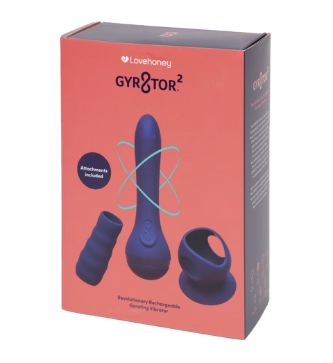 Lovehoney Gyr8tor 2 Set with Ribbed and Suction Attachments