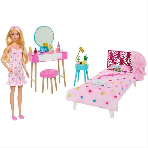 Barbie Doll & Bedroom Playset | Damaged Packaging