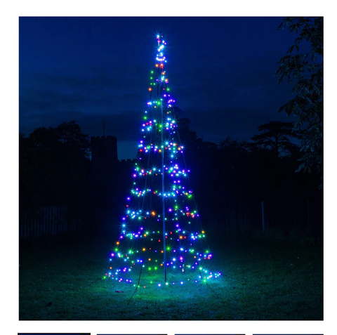 NOMA Starry Nights Spectrum 3m Outdoor Pole Christmas Tree 