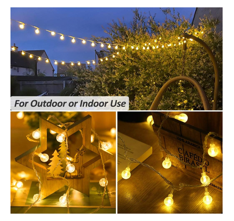 Fairy Lights, 15M/49ft 100 LED Globe String Lights with Remote - USB or Battery Powered | Clearance