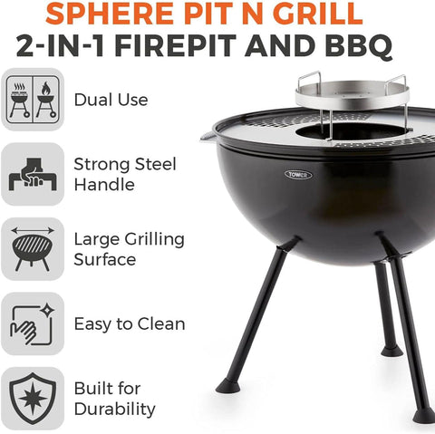 Tower 2-In-1 Fire Pit And BBQ