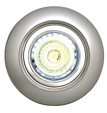 Diall Integrated LED Fixed Fire Rated Brushed Nickel Downlight 5.2W ip65 Cool White | Clearance