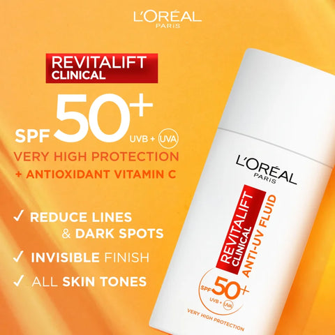 L'Oreal REVITALIFT Clinical Moisturising Fluid Anti-UV SPF50+