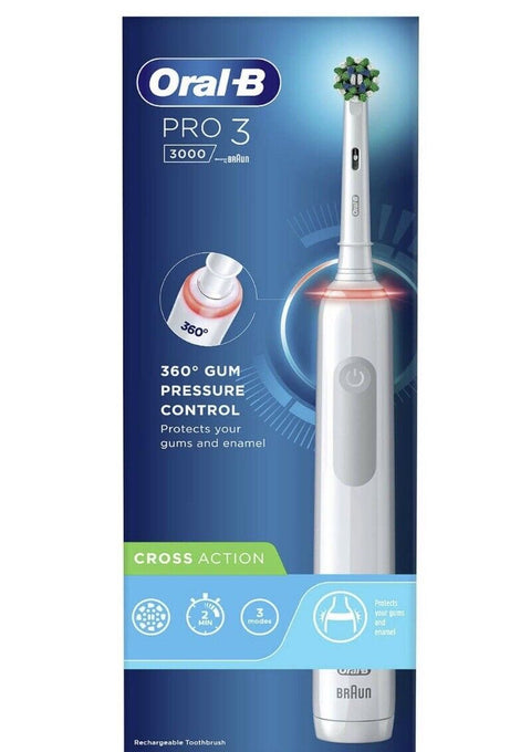 Oral B Pro 3 Cross Action White Electric Toothbrush