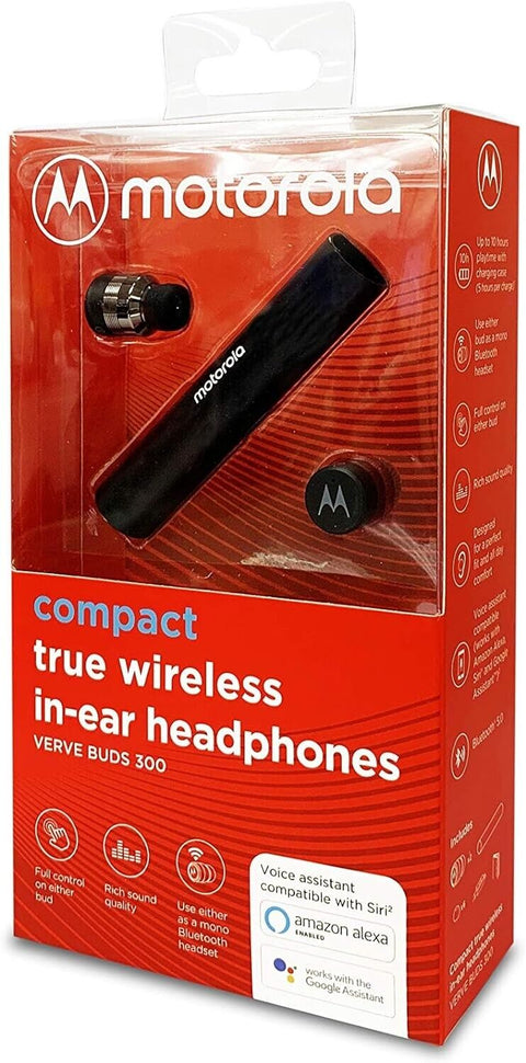 Motorola Lifestyle Vervebuds 300 Wireless Bluetooth In-Ear Headphones in Black | Damaged Packaging