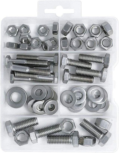 T.K. Excellent 60 Pcs Hex Bolt and Nut Stainless Steel Assortment Kit | Clearance