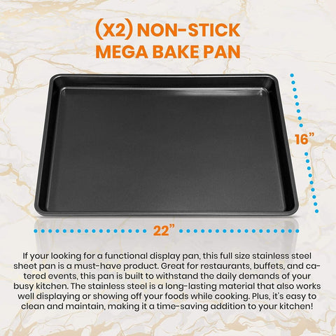 NutriChef Stylish Metallic Coating Non-stick Mega Bake Pan