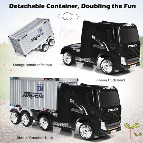 Kids Electic Ride On Truck With Detachable Trailer 12v 4 Wheel Drive | Damaged Packaging