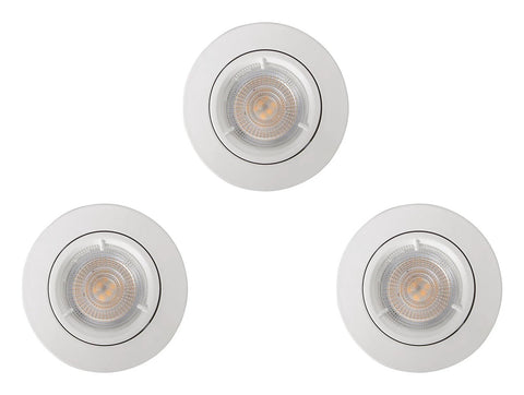 Colours LED Downlight 3 Pcs White Adjustable 4.9W IP20 Warm White Ceiling Light | Clearance