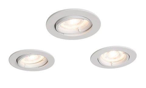 Colours LED Downlight 3 Pcs White Adjustable 4.9W IP20 Warm White Ceiling Light | Clearance
