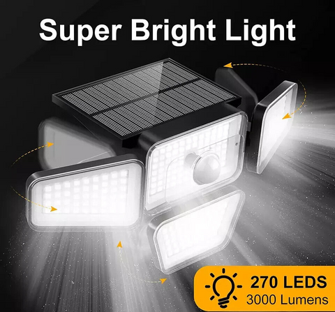 Solar Security Lights Outdoor, 270 LED Solar Motion Sensor Lights