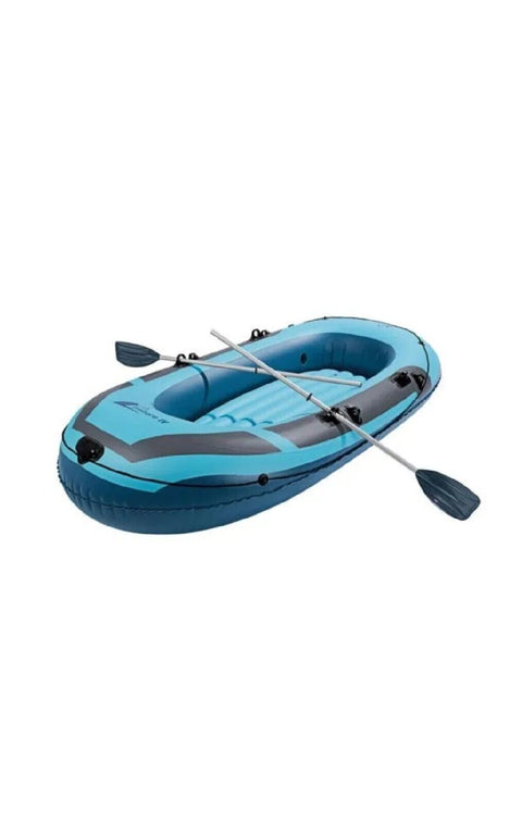 Crivit Inflatable 3 Person Dinghy boat & 2 Oars Emergency Escape or Flood Rescue