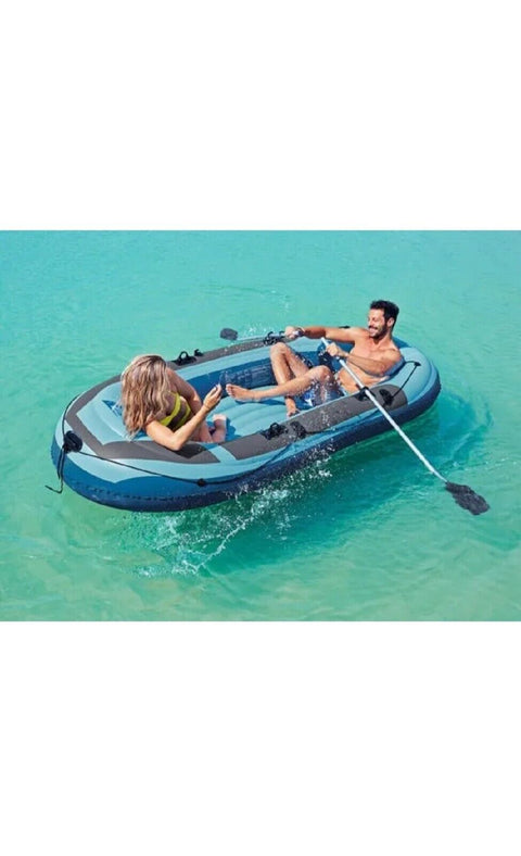 Crivit Inflatable 3 Person Dinghy boat & 2 Oars Emergency Escape or Flood Rescue