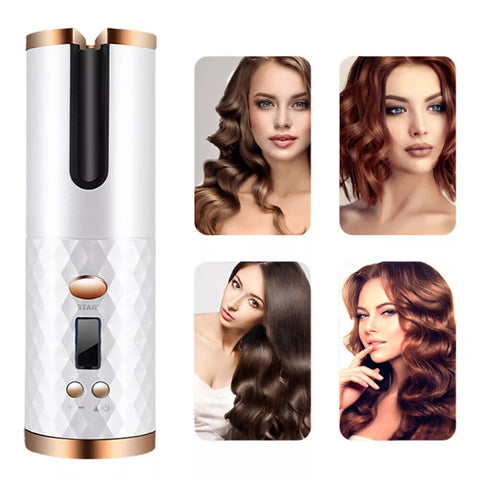 Cordless Automatic Hair Curlers Auto Rotating Wireless Curling Ceramic Wand