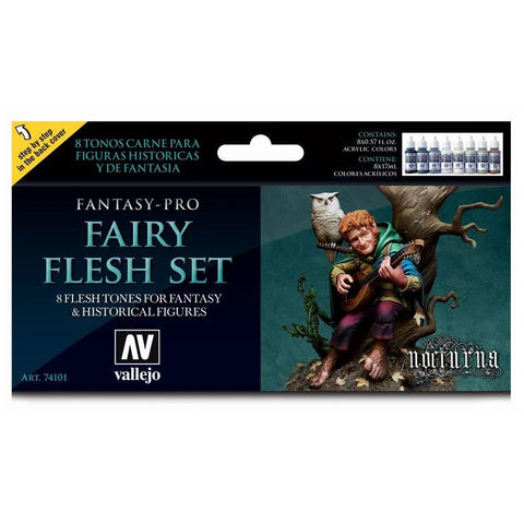 Vallejo Fairy Flesh Set , AV Vallejo Fantasy Pro - Fairy Flesh Set 17ml (Pack of 8)